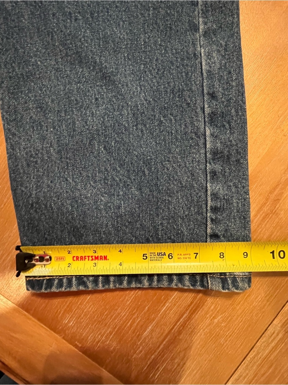 Levi's 505 Regular Fit Straight Leg Jeans Mens W42 L32 Medium Dark Wash Cotton - Picture 7 of 11